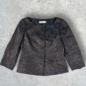 Rickie Freeman Teri Jon Jacquard Embellished Blazer Evening Jacket Size‎ 2